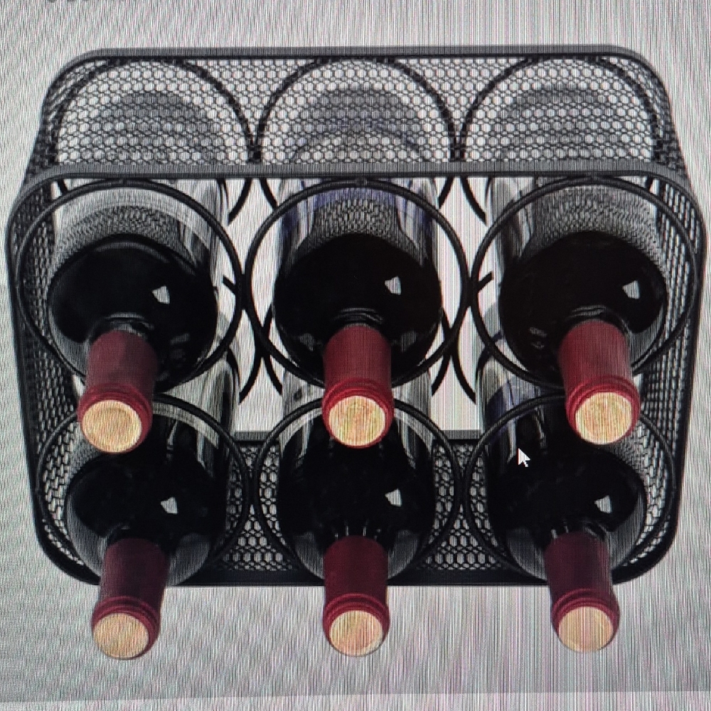 Black Metal Wine Rack